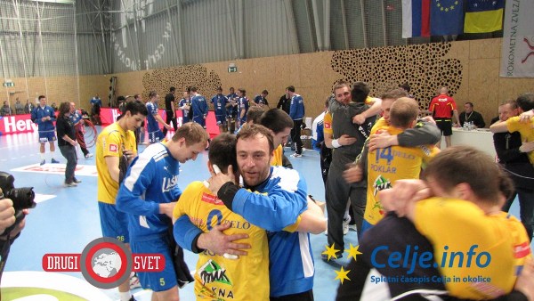 Veselje celjskih rokometašev po osvojeni lovoriki pokal slovenije celje koper