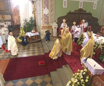 Posvetitev novega celjskega škofa Maksimiijana Matjaža (foto: RTV SLO/zaslonska slika)