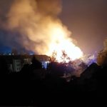 Zgorel zapuščen Hotel Žonta v Šentjurju. Požar povzročila strela (video)